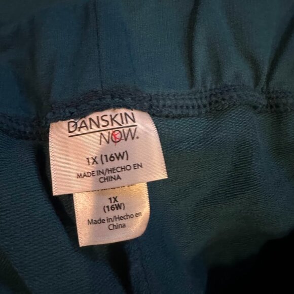 Danskin Now Women's Activewear Tracksuit Full Zip Jacket & Pants Set - 1X- Teal - Picture 2 of 3